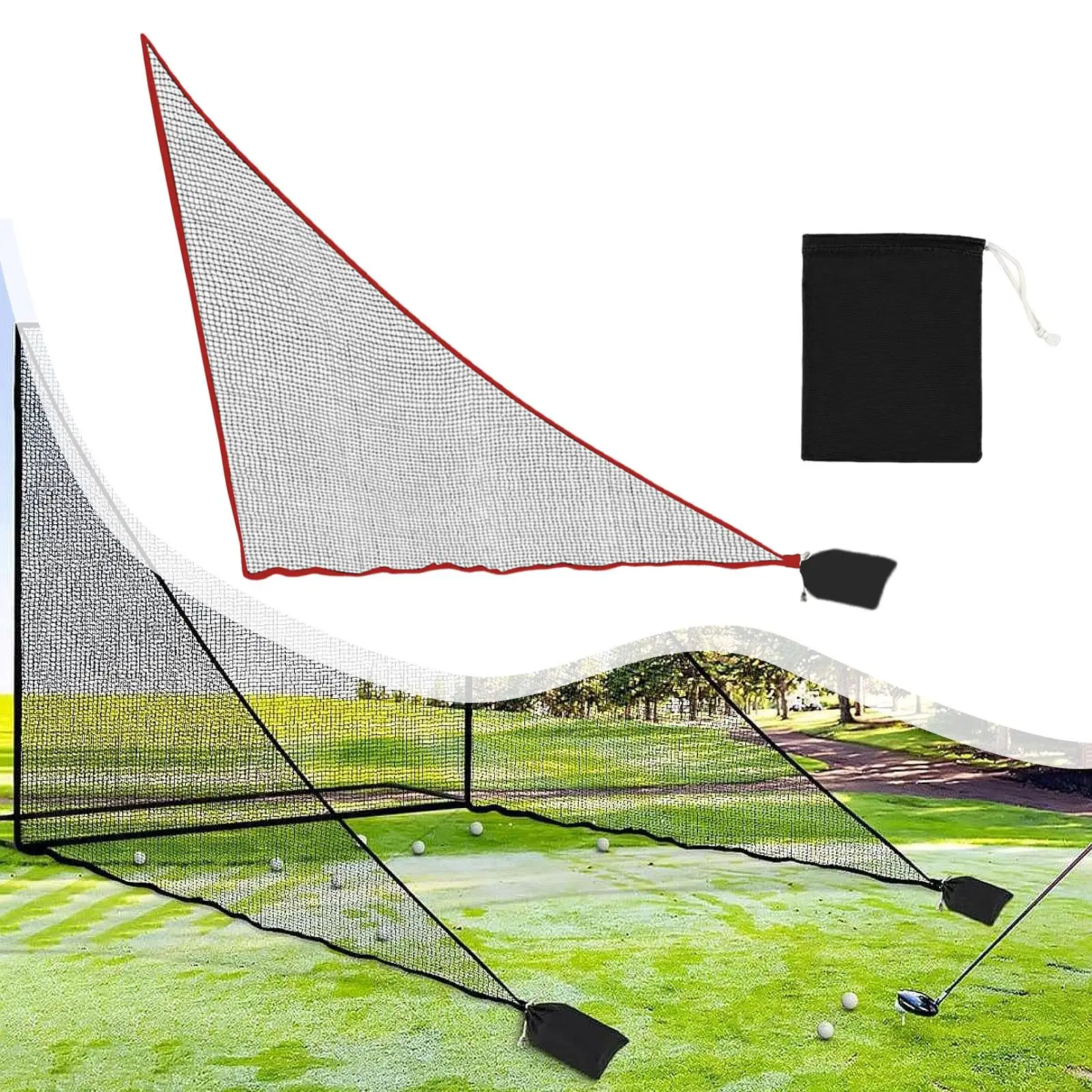 

Golf Training Net 7x7ft Portable Side Barrier Net for Soccer Practicing Lawn