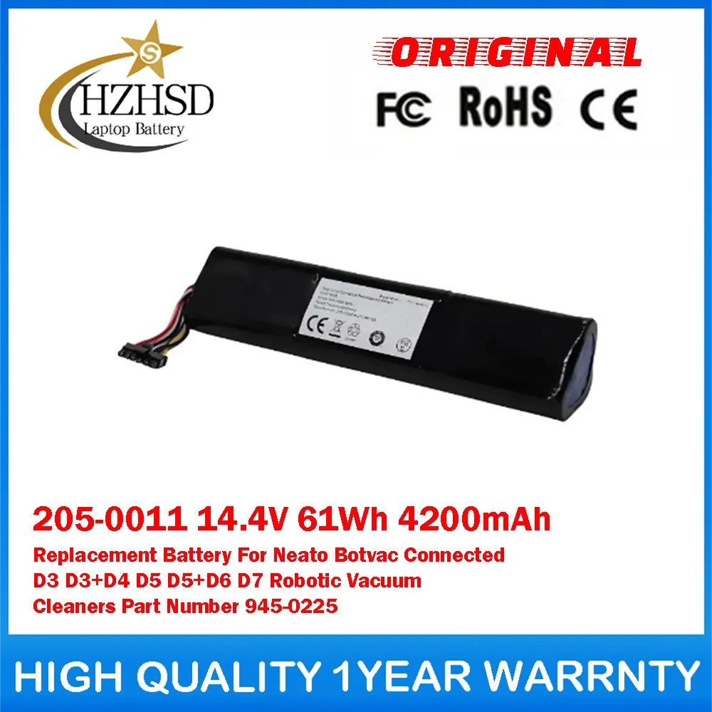 205-0011 14.4V 61Wh 4200mAh 945-0225 Replacement Battery For Neato Botvac Connected D3 D3+D4 D5 D5+D6 D7 Robotic Vacuum Cleaners
