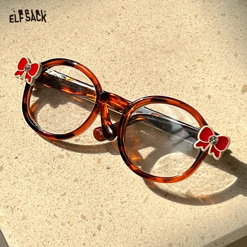 

ELFSACK 2025 Autumn New Arrival Sweet Preppy Bear Glasses Hair Clip Bangs Side Clip Cute School Style for woman