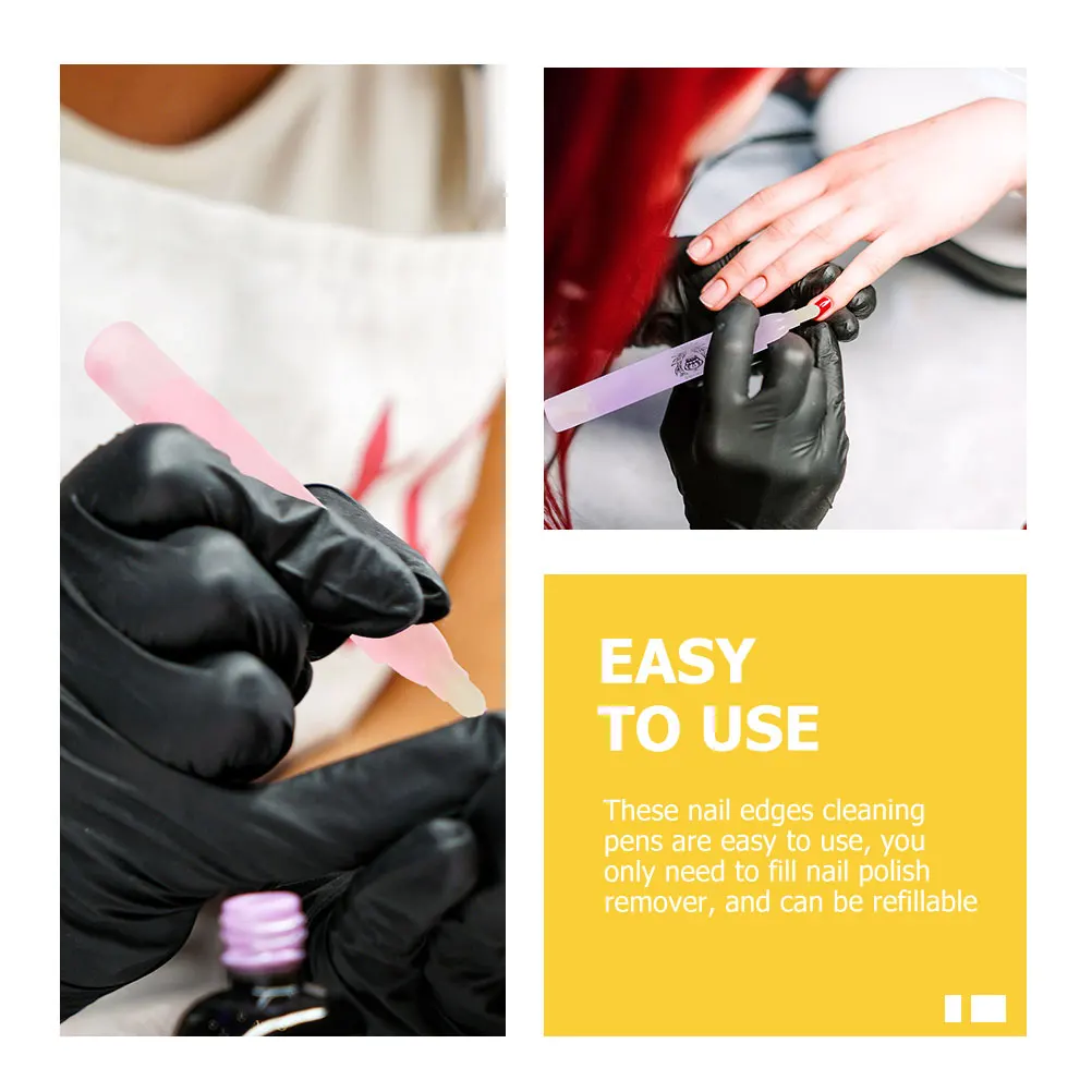 

3 шт., ручки для снятия лака, многоразовый инструмент для коррекции маникюра, ручка для очистки краев для салона, женские ручки для чистки ногтей, маникюрный салон
