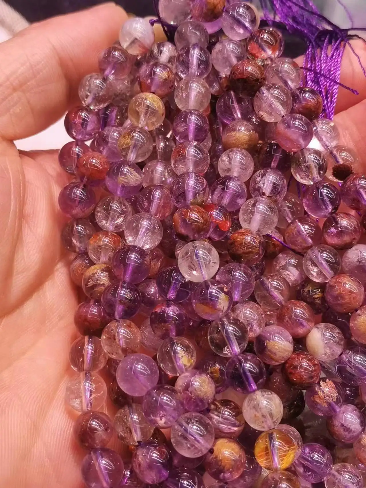 1pcs/lot Natural Amethysoptic Cornucopia Beads Long Loose Beads Round beads DIY bracelets are available Accessories jewelry