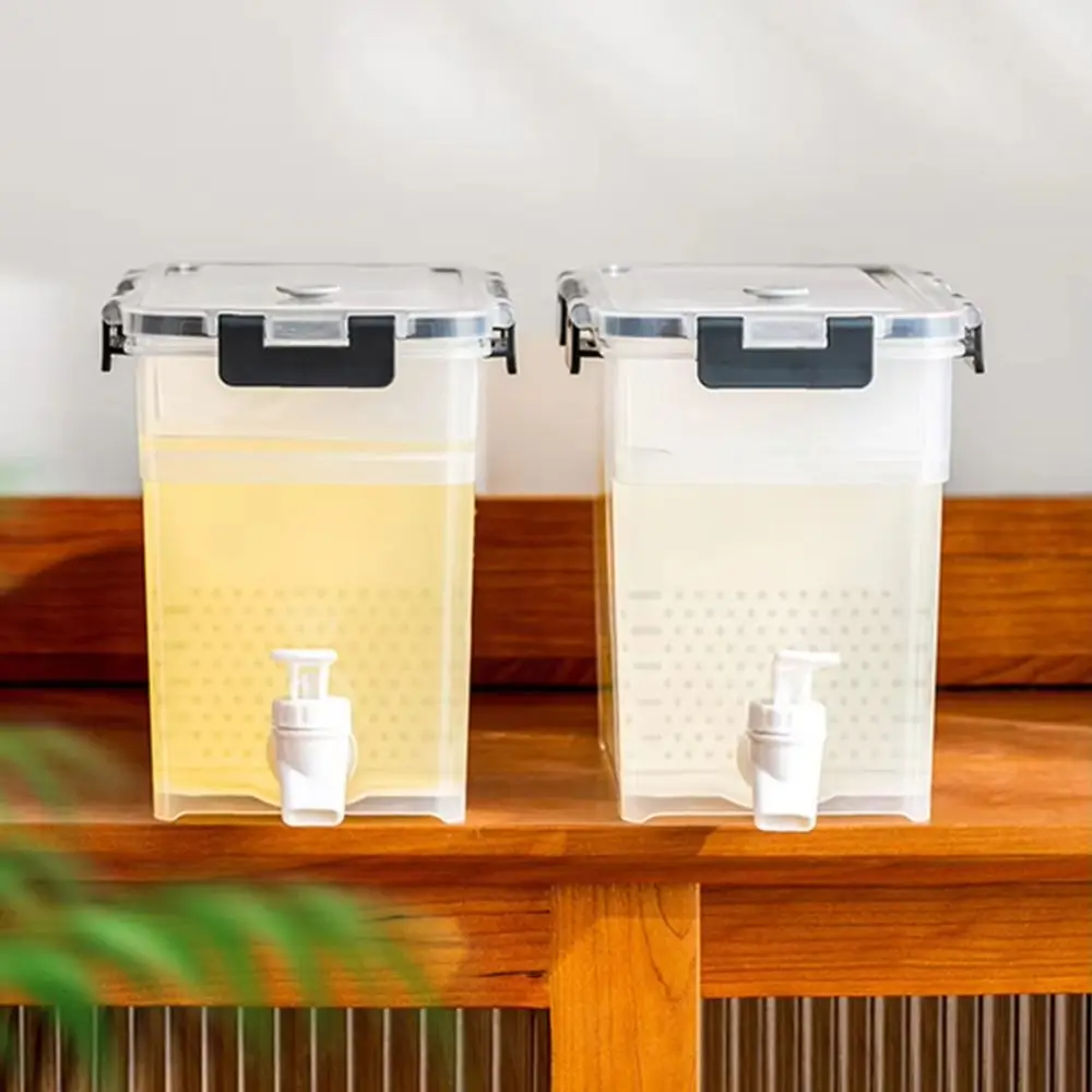 

New 3.5/6L Cold Water Kettle with Faucet Large Capacity Leakproof Beverage Dispenser Transparent Durable Juice Jug Home Kitchen