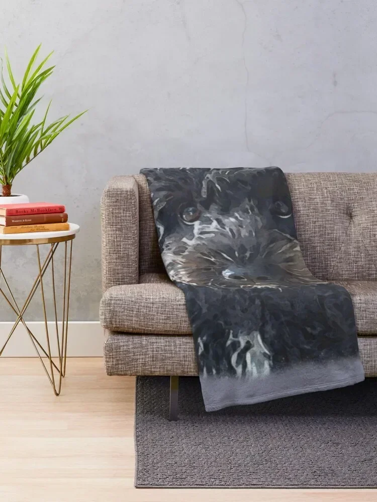 Black Cockapoo / Doodle Dog Throw Blanket Retros Beautifuls anime Blankets For Sofas Blankets