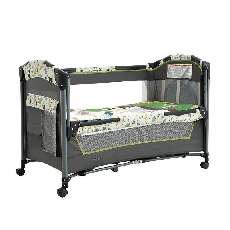 

Foldable mobile portable cradle bed, multi-functional baby splicing bed