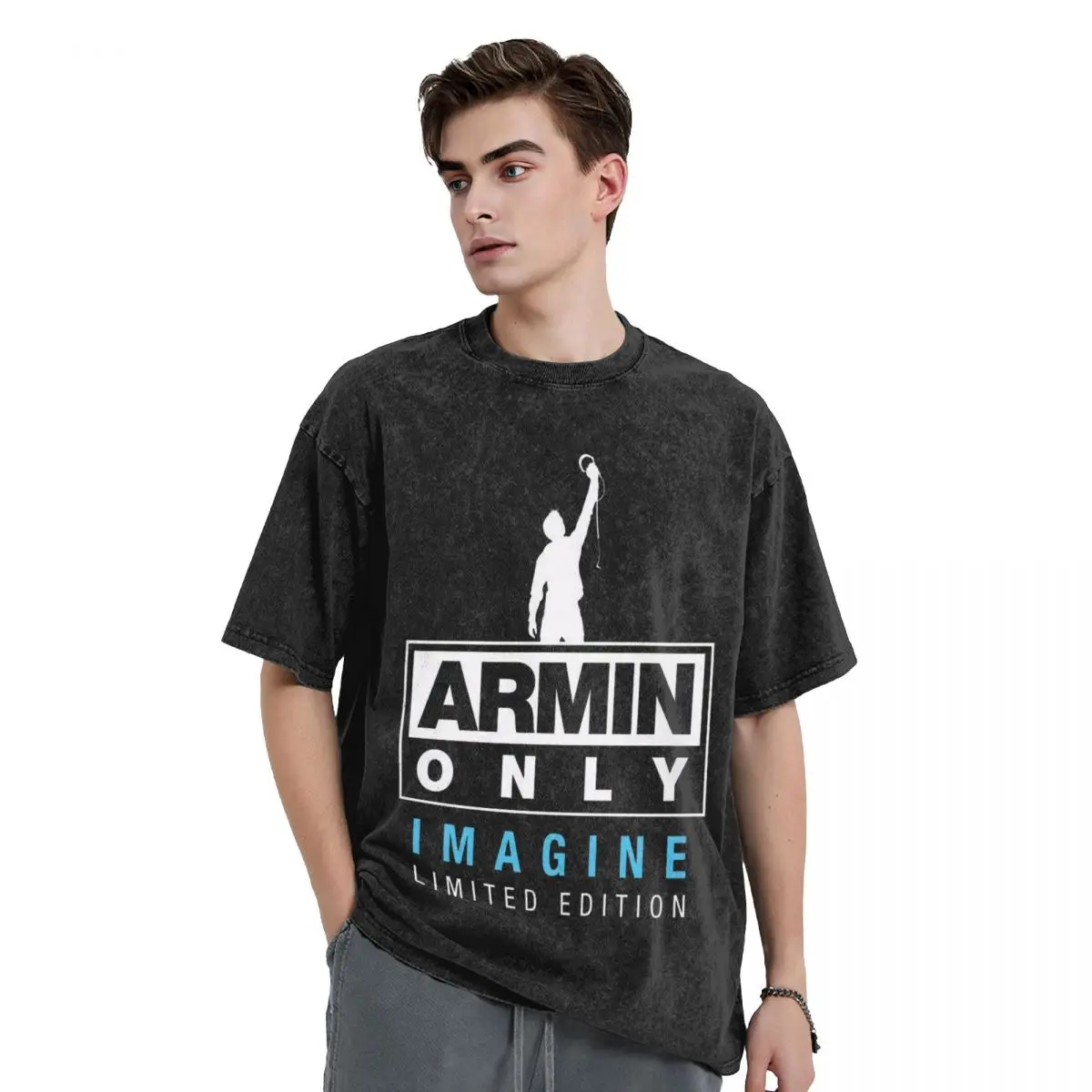 Oversized Washed T Shirt Armin Van Buuren Only Imagine Cotton T-Shirts Trendy Cool Tshirt for Men Summer Y2K Fun Custom DIY Tees