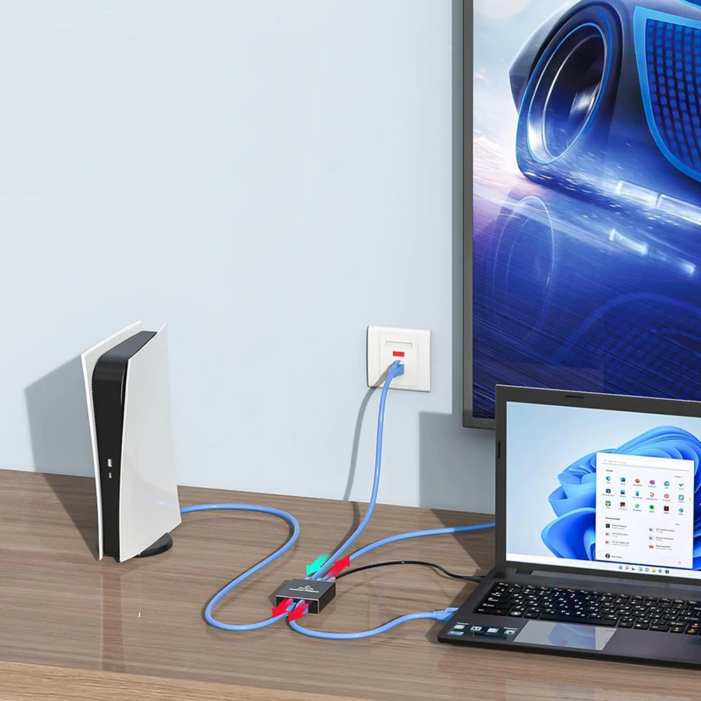 Разветвитель Gigabit Ethernet от 1 до 2/1 до 3/ 1 до 4 Сетевой разветвитель RJ45 1000 Мбит/с Интернет-разветвитель для кабельного маршрутизатора Cat5/5e/6/7/8