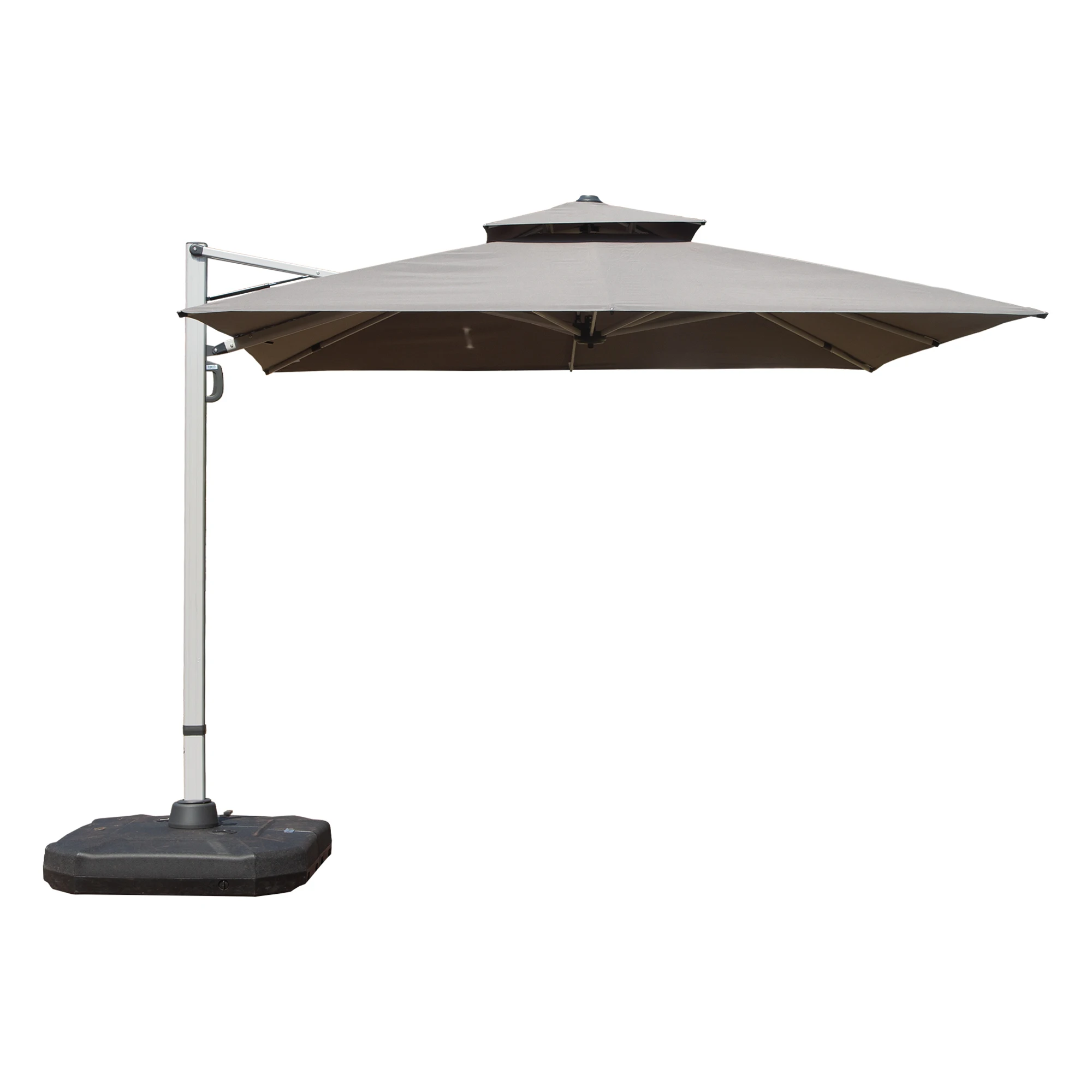 

3*3m Square Cantilever Patio Umbrella with Center Pole Elegant Outdoor Design for Sun Protection