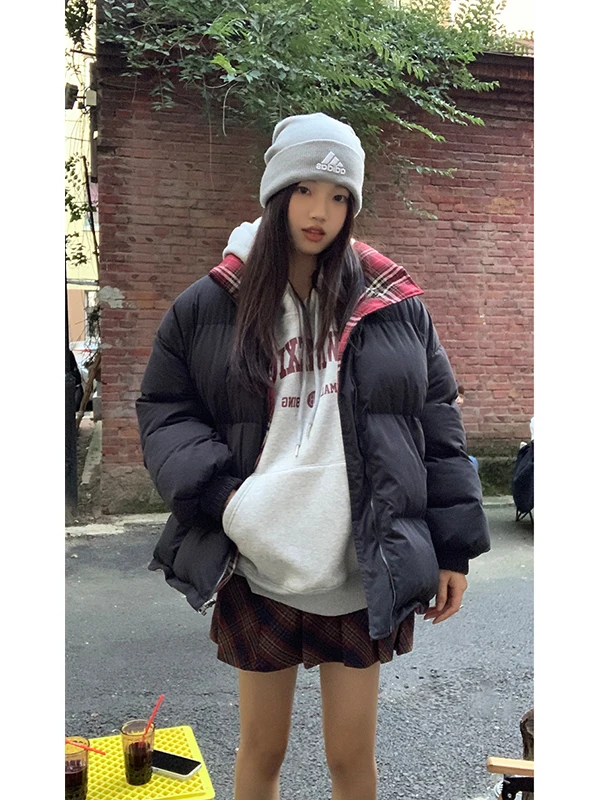 

Утепленная зимняя куртка больших размеров для женщин в корейском стиле, теплая хлопковая верхняя одежда, повседневное пальто на молнии с длинными рукавами