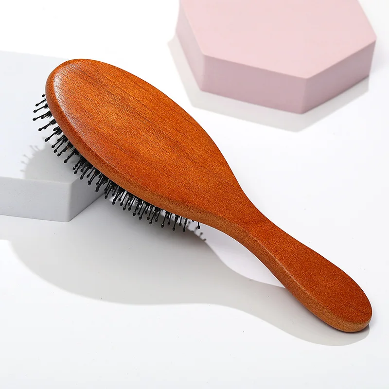 Hair Brush Boar Bristle Massage Comb Anti-static Hair Scalp Paddle Brush Styling Detangling Straighten Brown Comb