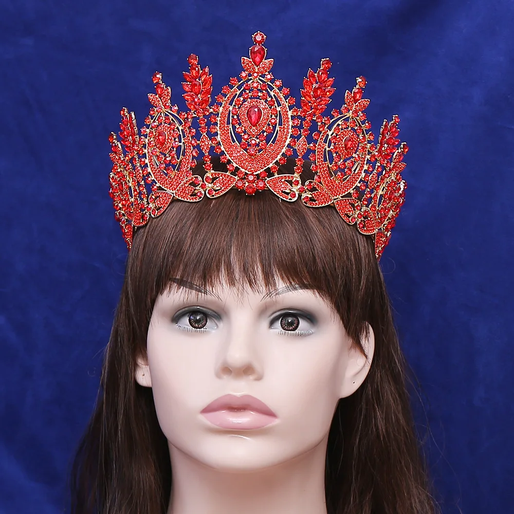 Baroque beauty pageant crown cross-border bridal crown stage show crown adjustable size queen catwalk crown