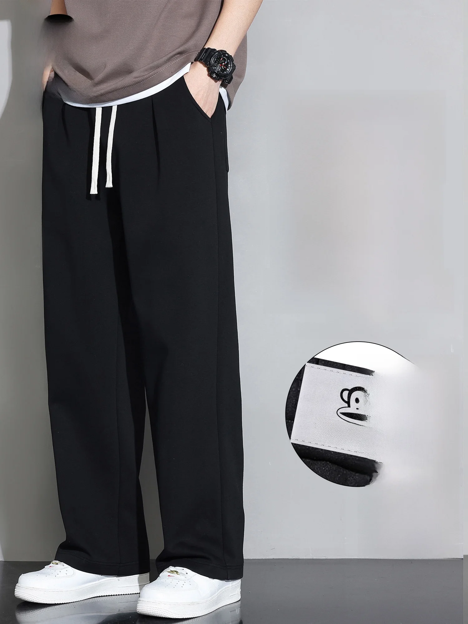 

Мужские спортивные брюки Paul Frank с утепленной флисовой подкладкой, прямого кроя, повседневные, однотонные, весенняя новинка