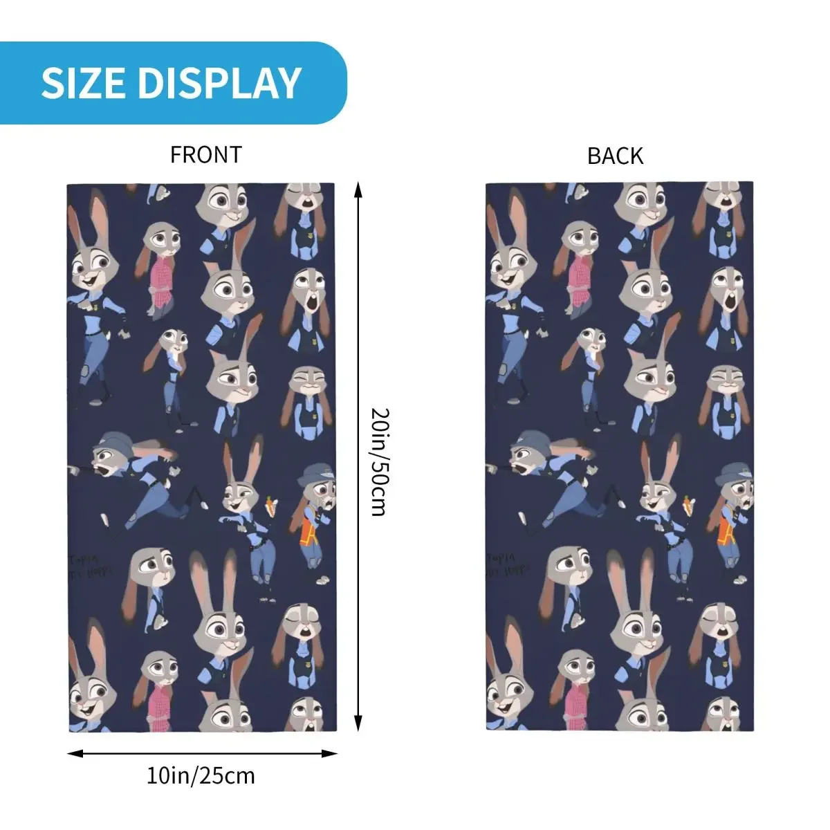 Rabbit Judy Hopps Bandana Neck Gaiter Printed Motor Motocross Zootropolis Film Face Scarf Multifunctional Headwear