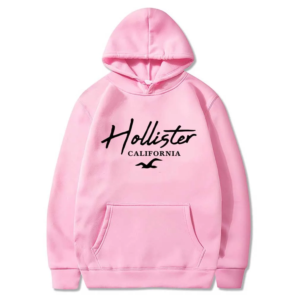 HOLLISTER Men\'s/Women Hoodie with Street Casual Sports Style Long Sleeve and  Fleece Sweatshirt for Autumn and Winter