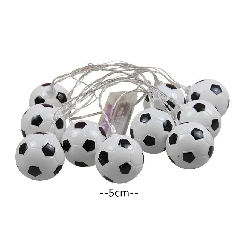 10 LEDs Football String Lights DIY Soccer Accessories Atmosphere for Bar Club Party Decoration Fans Supplies