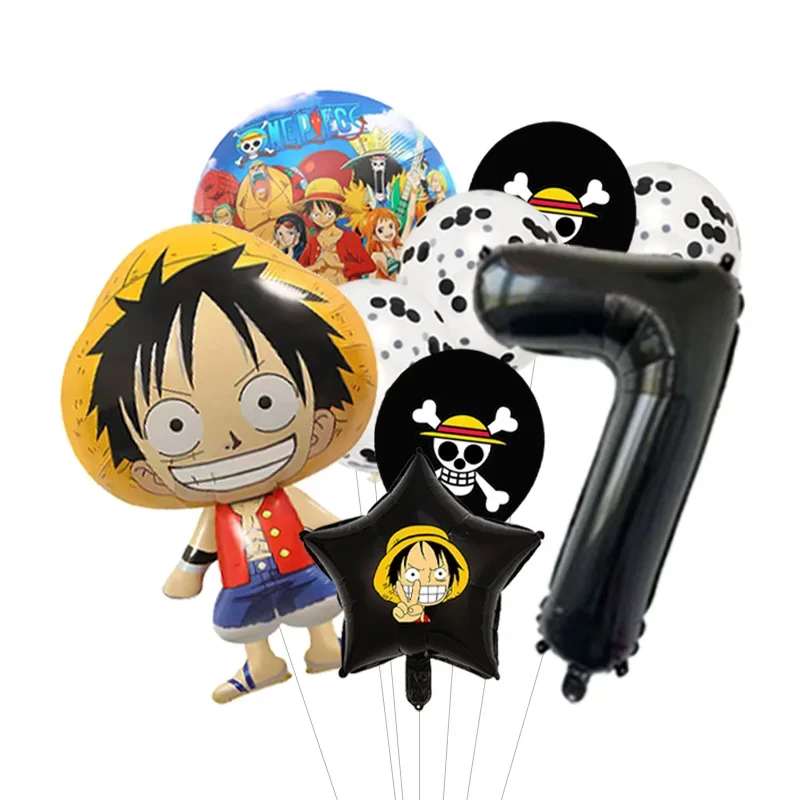 Anpassbarer One Piece Ballon-Bouquet Luffy Folienballon mit optionaler Altersauswahl für Jungen Anime-Geburtstag – Detail 8
