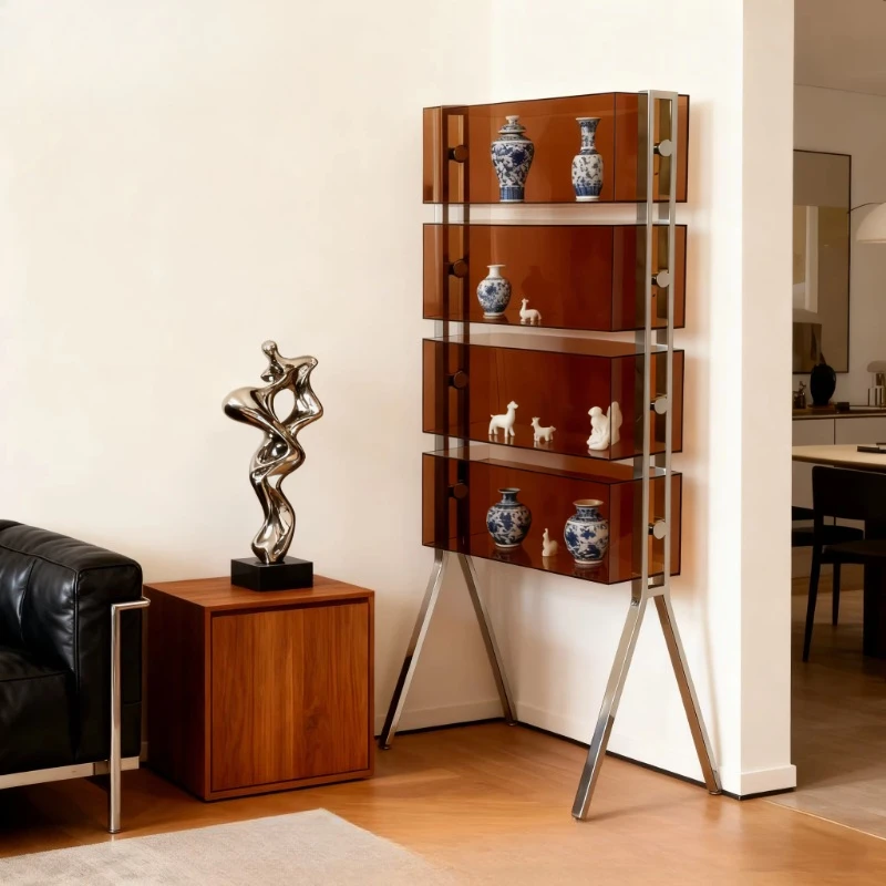 Acrylic shelf ornament storage rack living room display cabinet