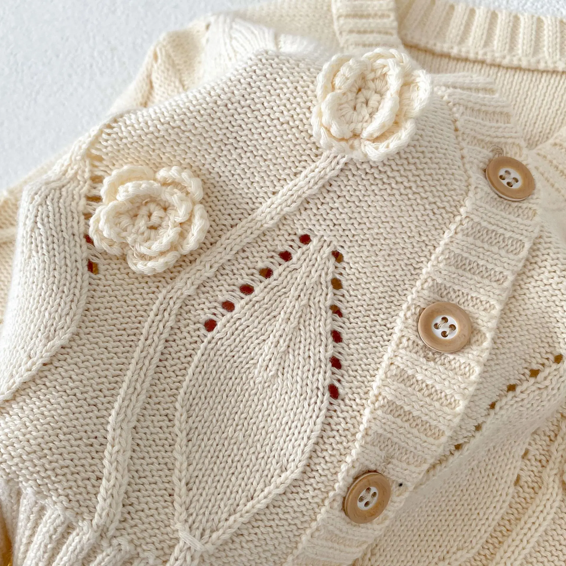 0-3T Newborn Kid Baby Girl Clothes Winter Warm Baby Sweater Cardigan Flower Embroidery Cute Knitwear Coat Outfit