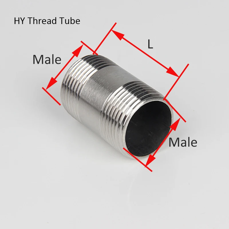 Tubo filettato in acciaio inossidabile, raccordo per tubo a bobina, SS304, 1/4", 3/8", 1/2", 3/4", 1-1/4", 1-1/2"