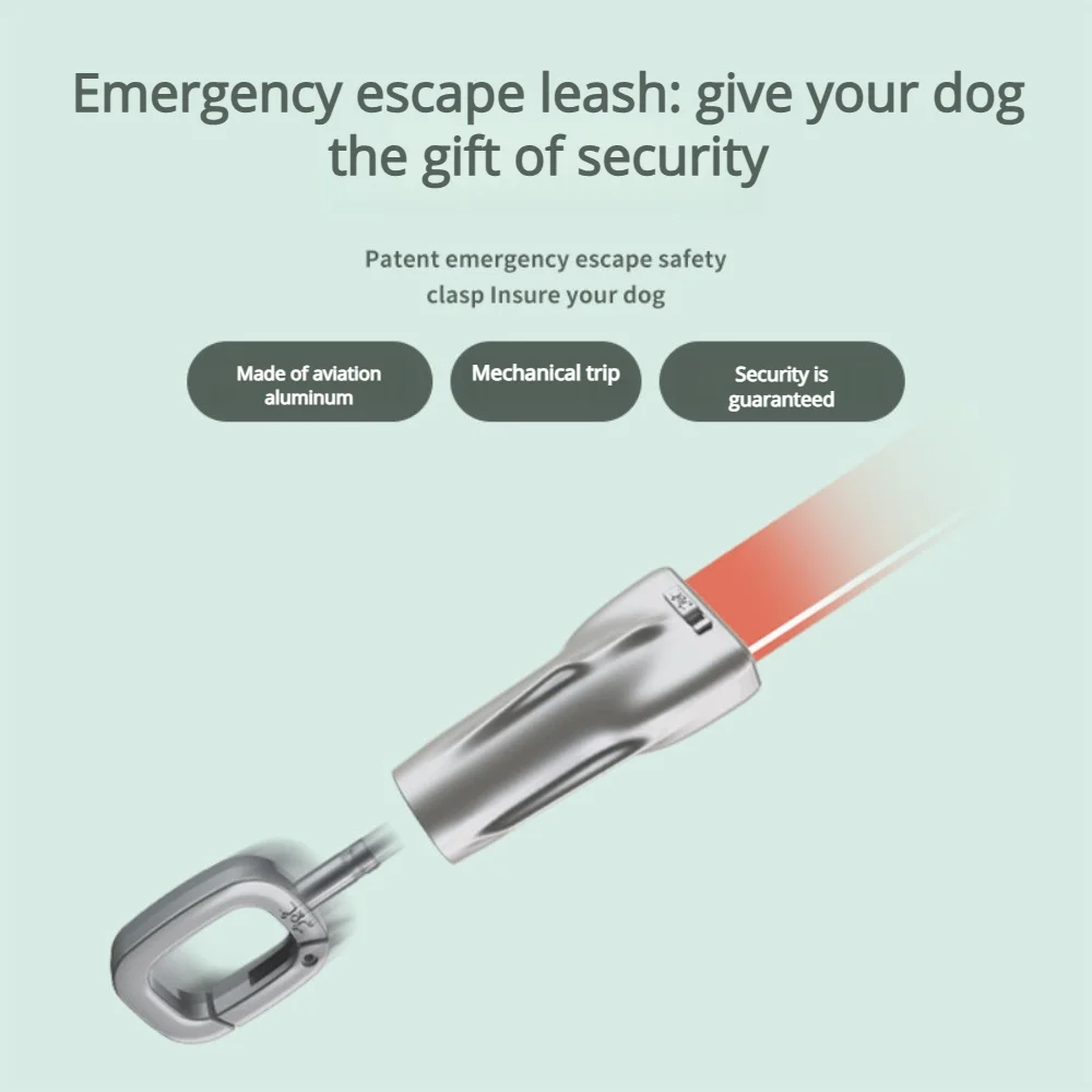 Modular Dog Leash Replaceable Parts, 360° Rotatable Carabiner, Durable Gradient Pet Lead With Luminous Safety Buckle For Outdoor