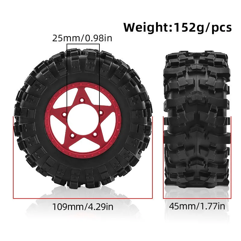 4 قطعة 109 مللي متر 1/10 دورة قصيرة إطار شاحنة الإطارات مع 12 مللي متر 14 مللي متر 17 مللي متر عجلة عرافة ل Trxs سلاش ARRMA SENTON RC سيارة #4