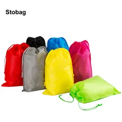 StoBag 40pcs Wholesale Non-woven Drawstring Bags Shoe Clothes Storage Reusable Pocket Travel Organizer Pouches Logo(Extra Fee)