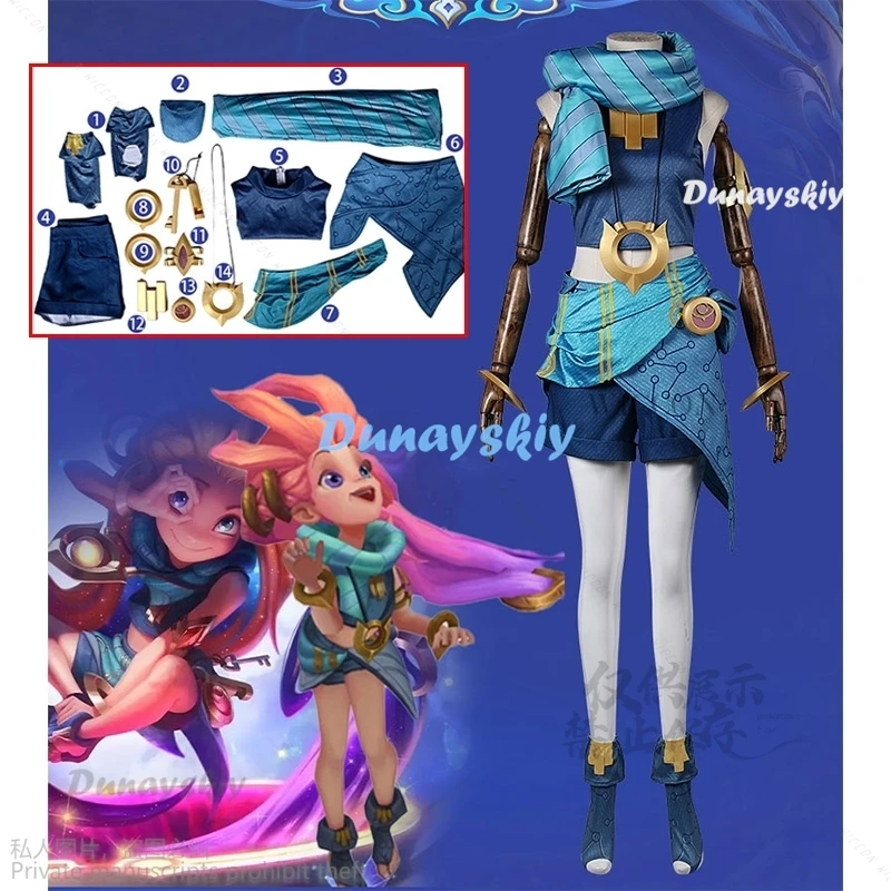 

Game Lol Zoe Twilight Elves Women Cosplay Costume Cos Anime Party Uniform Hallowen Play Role Clothes Clothing New Full LOL Cos