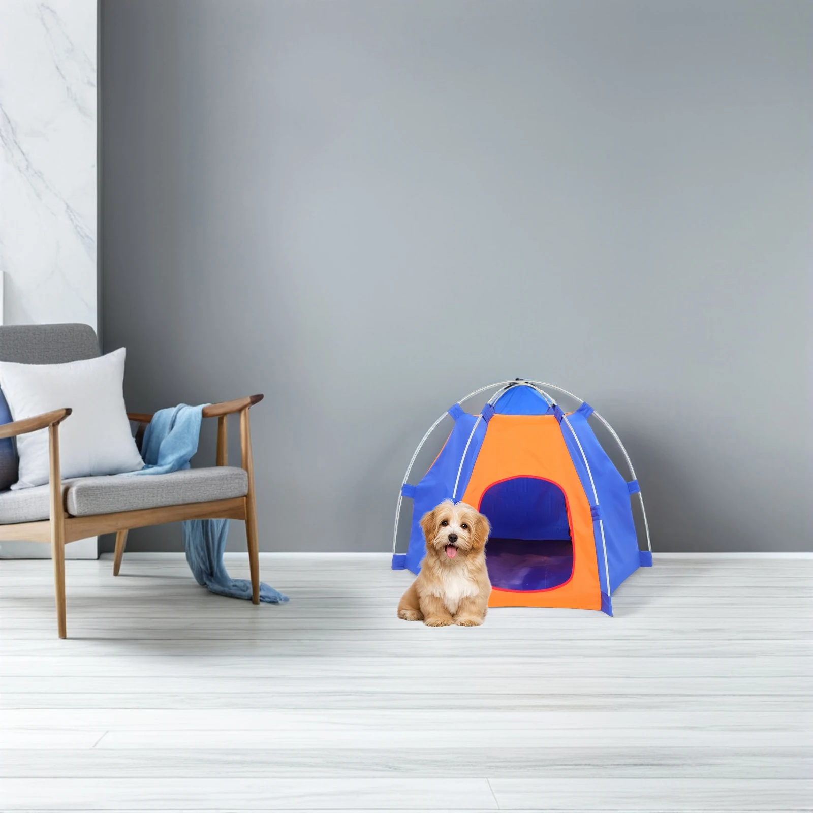 

Pet Tent Outdoor Cat Dog House Weatherproof Detachable Mini Shelter Hexagonal Shape Portable Pet Enclosure Small Dog Cage