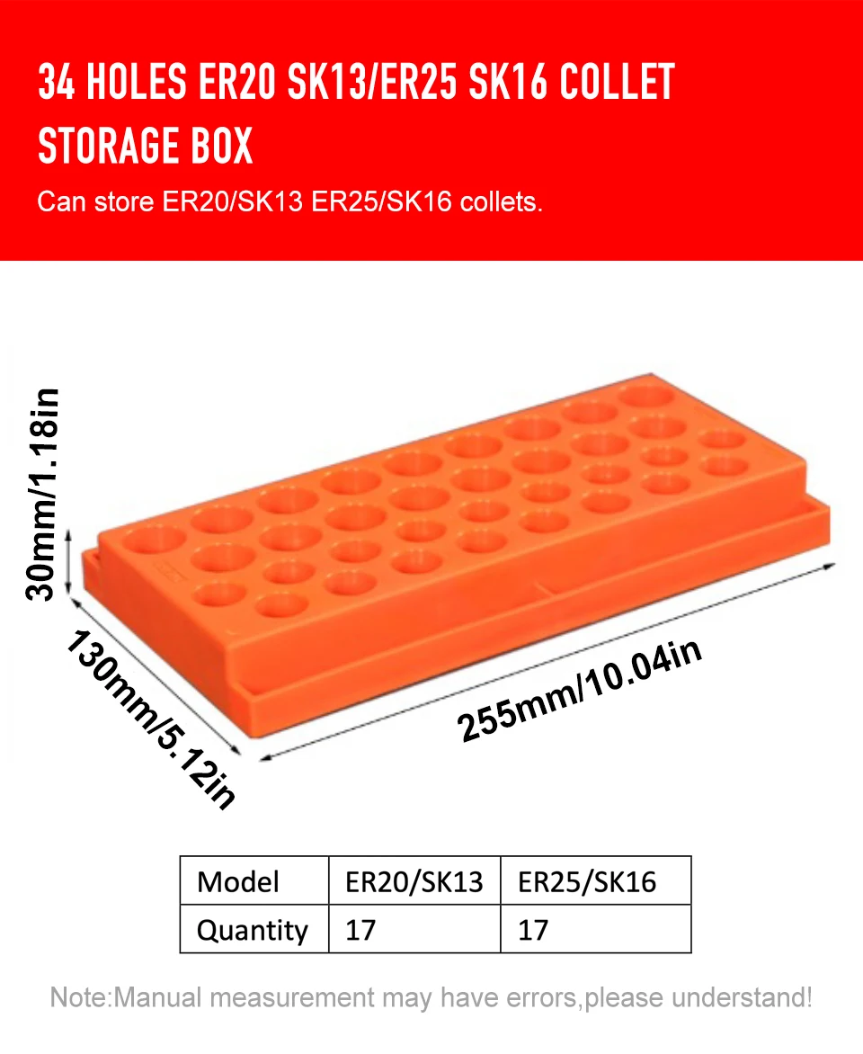 D4-16MM fräser fräser koffer cnc aufbewahrung sbox er16 er20 er32 collet aufbewahrung sbox pp werkzeug halter organisator cnc bearbeitungs zentrum – Detail 7