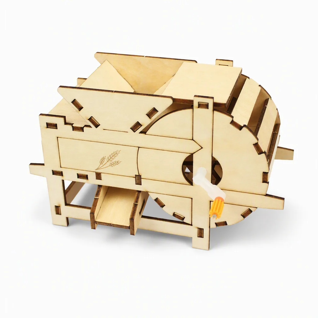 STEM Wooden DIY Grain Winnower Fan Kits Kids Educational Science Project Toy Ancient Mechanics Learning School Teaching Aids