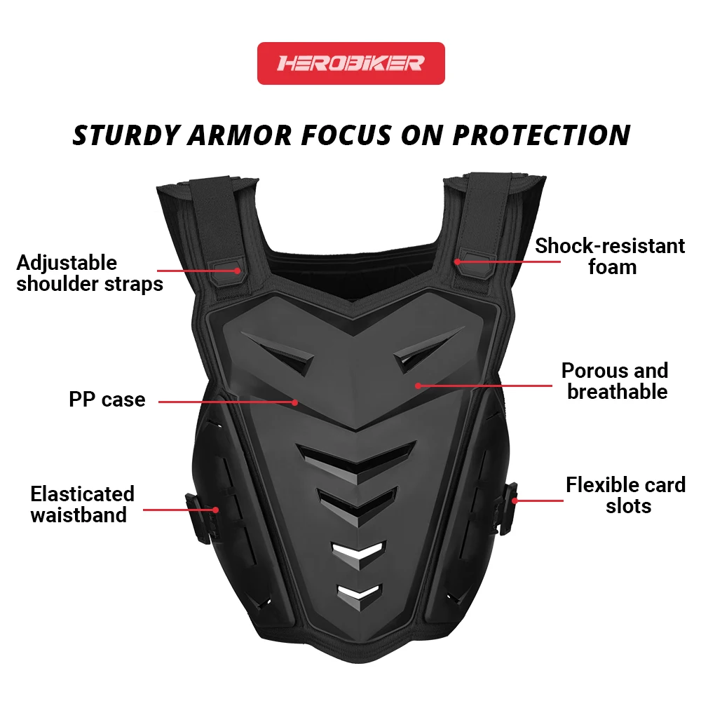 Motorcycle Body Armor Vest Anti-Fall Motocross Riding Armor Vest Protective Gear Wear-Resistant Motorbike Chest Back Protector view 3