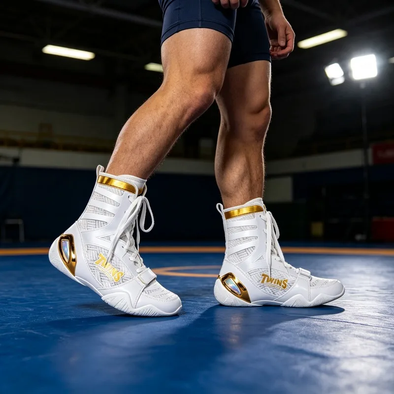 2026 New Luxury Men Wrestling Boots Anti-Slip Boxing Shoes For Men Top Quality Men Fighting Shoes High Top Man Gym Training Shoe