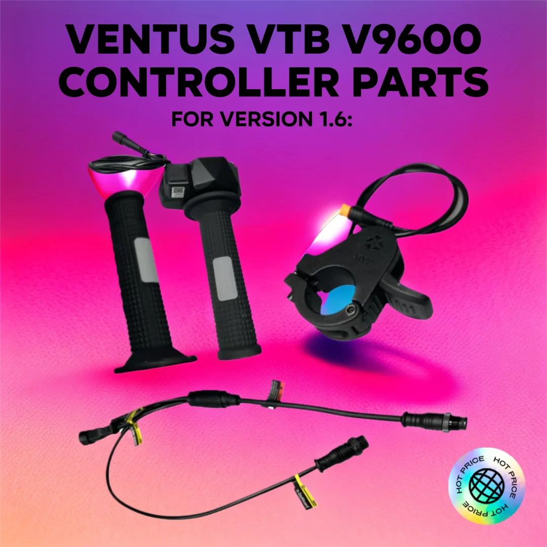 

Детали контроллера Ventus VTB V9600 для версии 1.6: комплект ручек дроссельной заслонки, дисплей, комбинированный переключатель, регенный тормоз, Harn среднего сечения