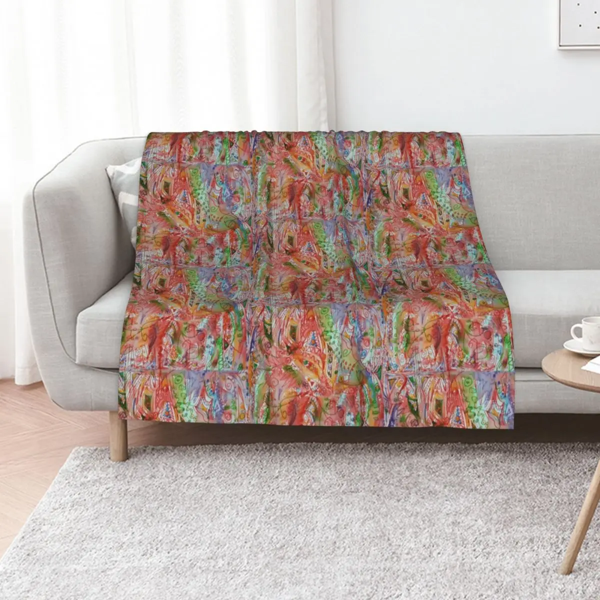 A Song of Many Colours Throw Blanket Travel Size Cozy Blanket for Plane Train