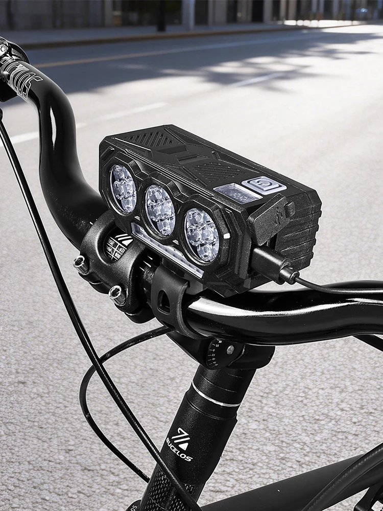 AliExpress BUCKLOS 800LM Bicycle Front Lights Solar Charging 2000mAh Bicycle Lights IPX6 Waterproof Bike Headlight 120dB Bike Front Light