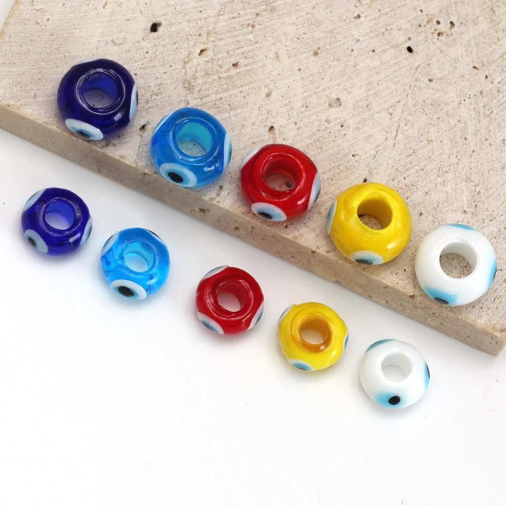 EVIL EYE 5pcs/lot Multi Color Loose Spacer Beads Drop Oil Turkish Evil Eye Beads for Jewelry Making DIY Bracelet Accessories