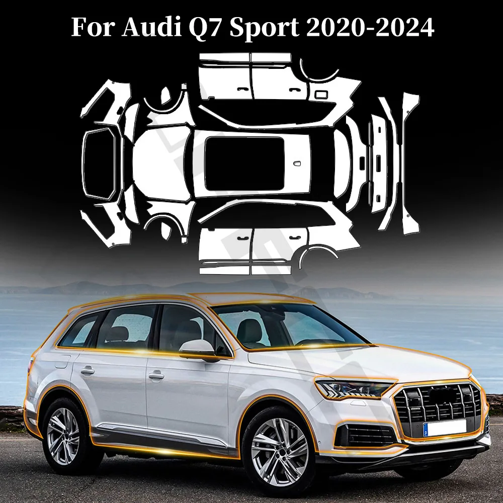 

For Audi Q7 Sport 2020-2024 TPU Paint Protection Film Car Body Pre-cut PPF Clear Bra Anti-Scratch Invisible Resistant Repairable