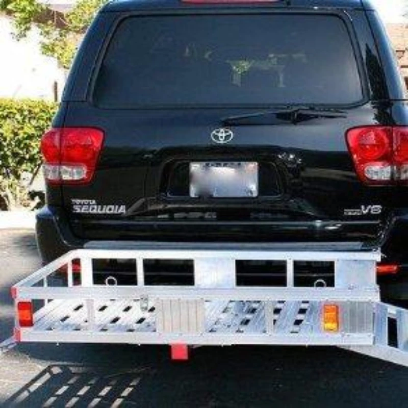 オフロード車用トレーラーフレーム折りたたみ棚 アルミ製リアマウント貨物キャリアバスケット ガレージキャノピー ランプ 梯子 OEM