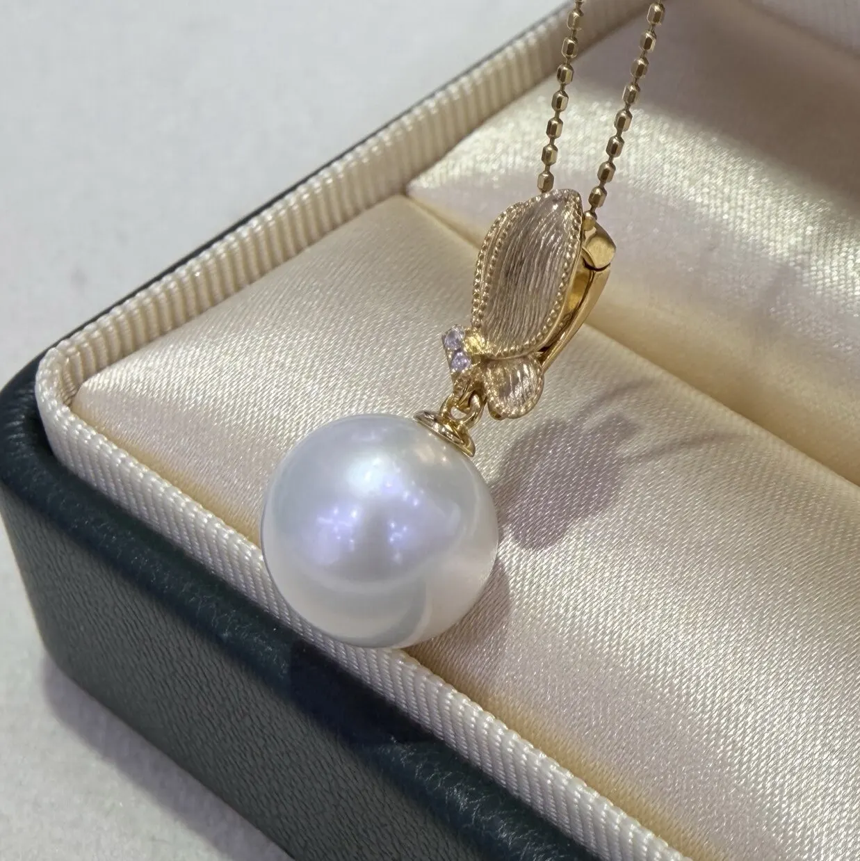 Classic butterfly S925 pure silver zircon inlaid pendant AAAA 11-12-13mm natural pearl pendant