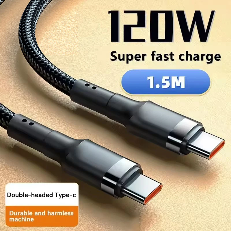 120W Schnellladekabel PD Quick Charging Hochwertiges USB-C-auf-USB-Typ-C-Kabel für iPhone Xiaomi 17 Plus Pro Max Samsung S24