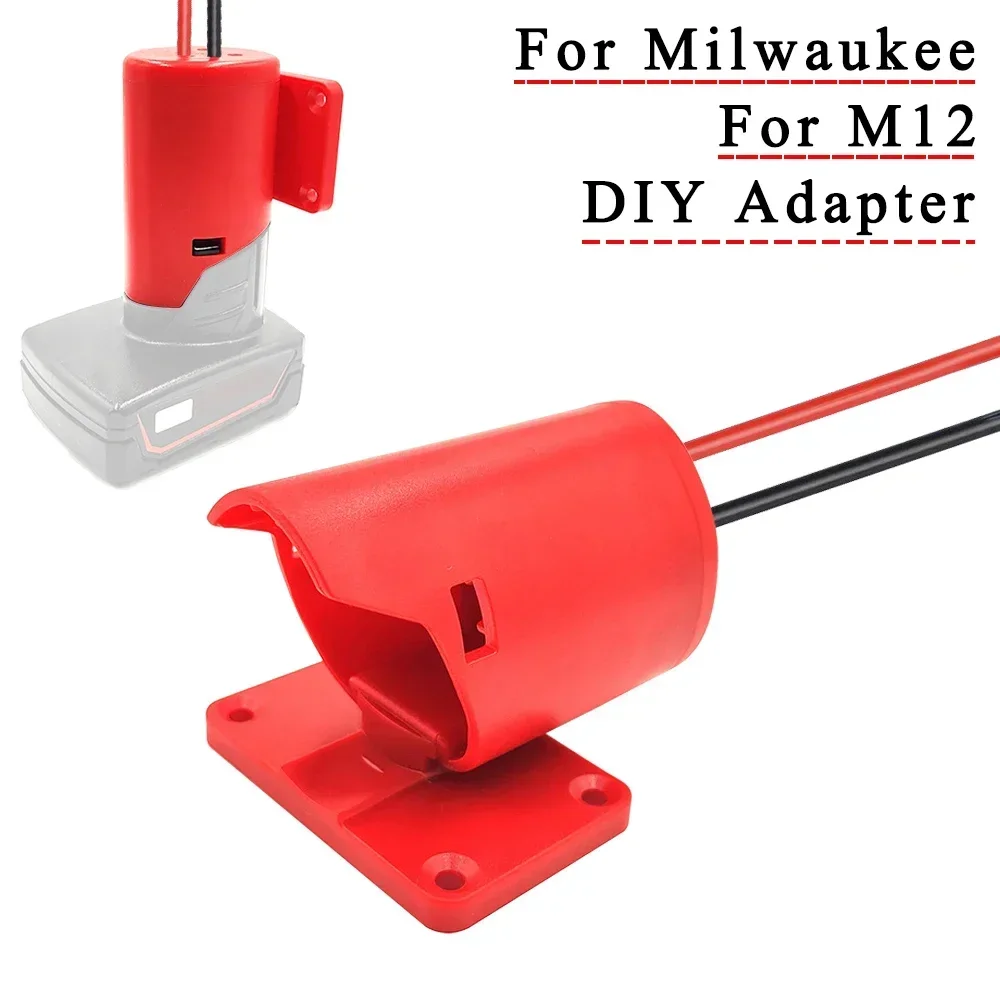 bateria conversor adaptador para milwaukee 12v li ion bateria fonte de alimentacao externa faca voce mesmo conector suporte de montagem m12 01