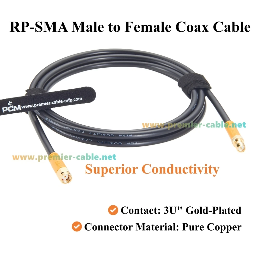 RP-SMA Stecker auf RP-SMA Buchse Verlängerungskabel RG58 50 Ohm RF-Koaxialkabel für WLAN-Antenne, Router, Drahtlosnetzwerkkarte – Detail 4