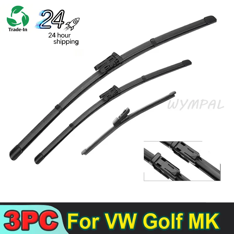 

WYMPAL Wiper LHD Front & Rear Wiper Blades Set For VW Golf MK 7 2012 - 2020 Windshield Windscreen Window Brushes 26"+18"+11"