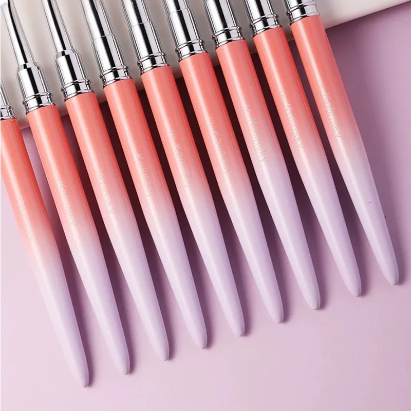 1PC Kolinsky Capelli Pennello per nail art Gel UV acrilico Penna per intaglio Pennello Polvere liquida Strumenti di disegno per pittura per unghie fai da te