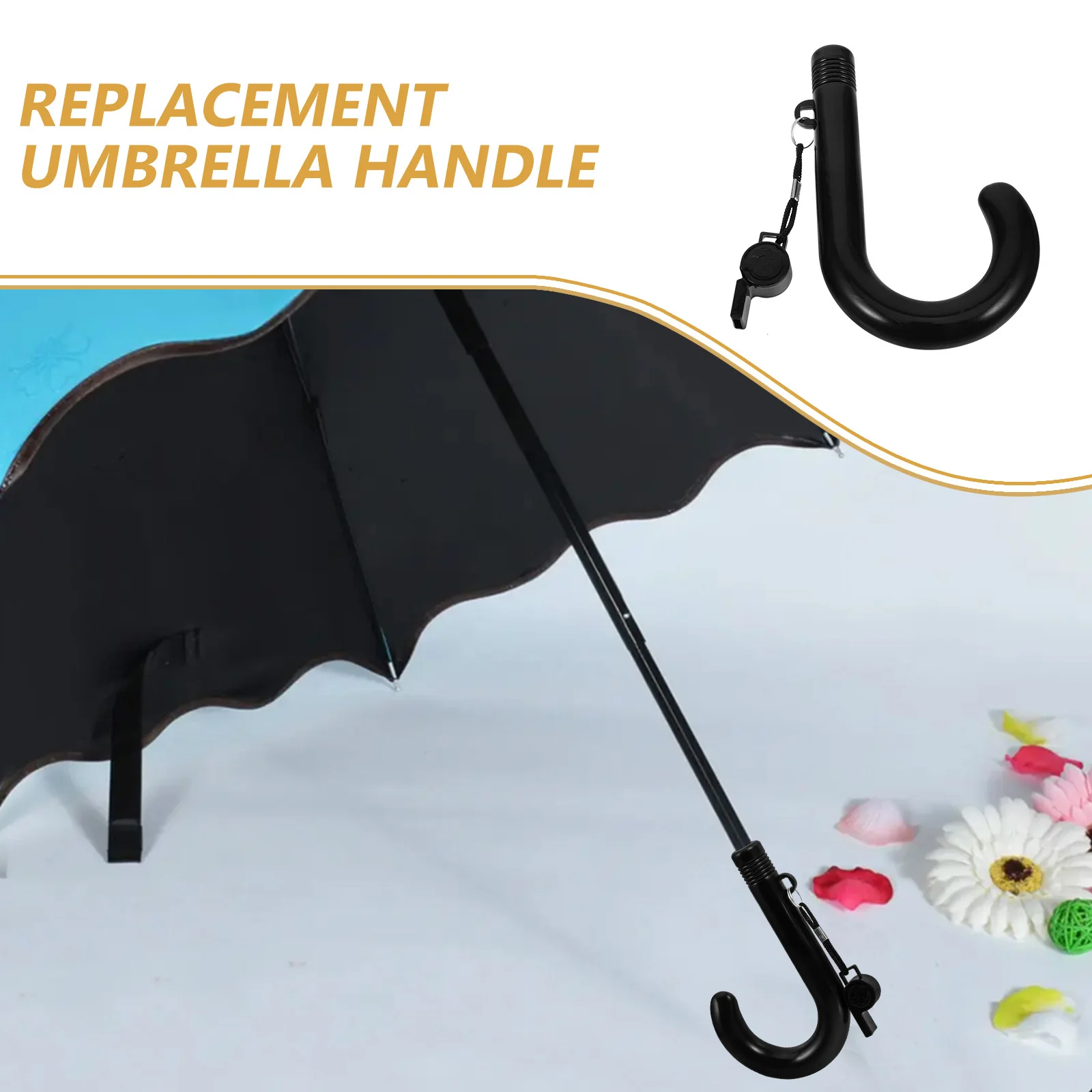 

Durable Umbrella Handle Replacement Parts for Sun and Rain Umbrellas Comfortable Grip Lightweight Stylish Accessory Uv Resistant