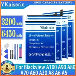 YKaiserin Bateria For Blackview A5 A6 A8 A30 A60 A70 A80 A90 A100 Li426483PUJLY Li426587HTT DK019 battery + Free Tools warranty