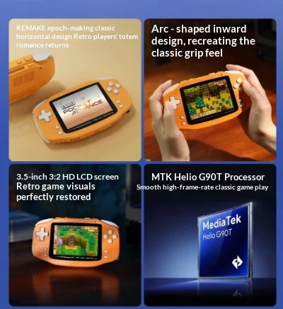 هاتف KONKR Pocket Advance Retro بنظام أندرويد، معالج MTK Helio G90T، إصدار كلاسيكي أفقي، هاتف ألعاب محمول صغير بتصميم ريترو.