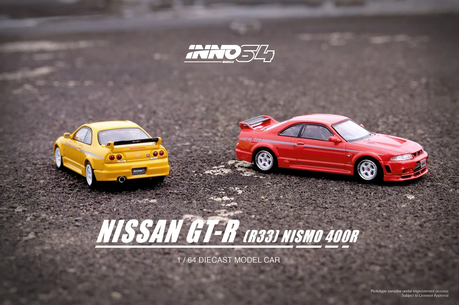 Inno-gtrダイキャストカーモデル、1: 64スカイライン、r33