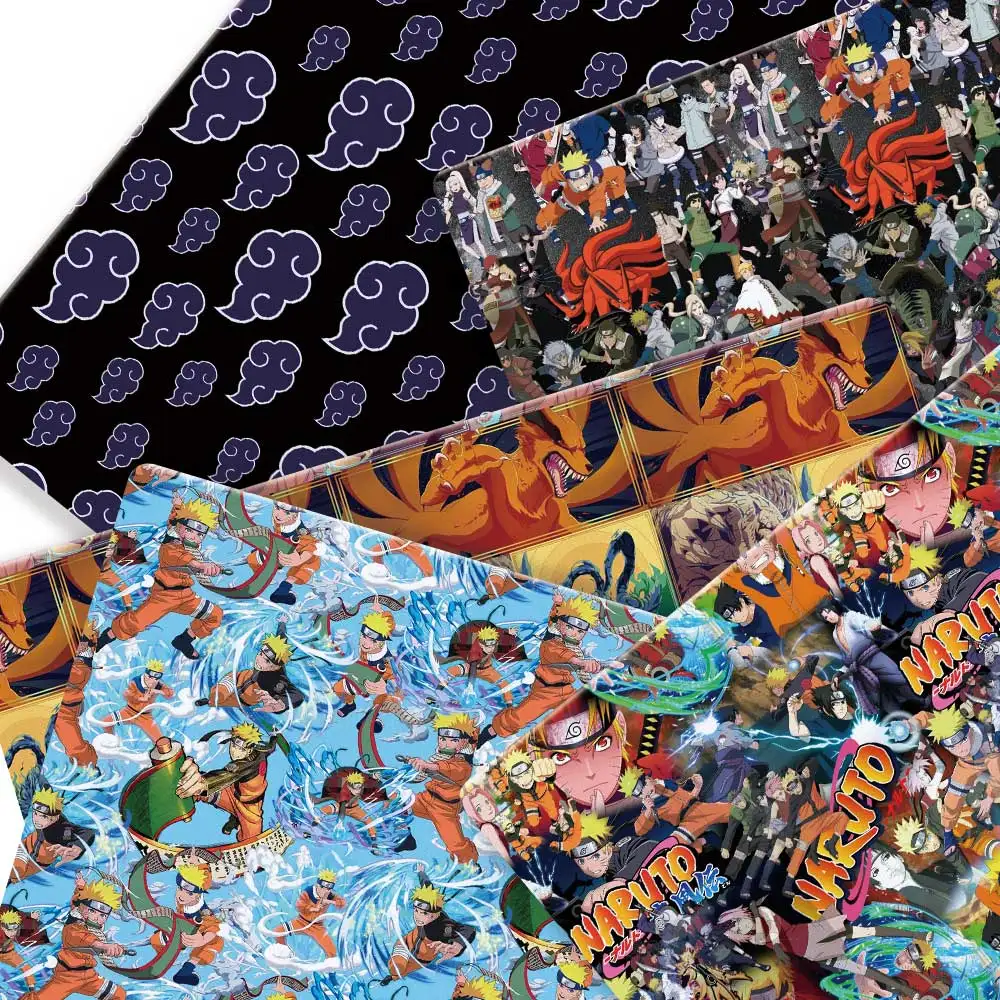 

100 cotton naruto Anime peripherals Fabric 140*50cm DIY Sewing Patchwork Quilting Baby Dress Printed Fabric