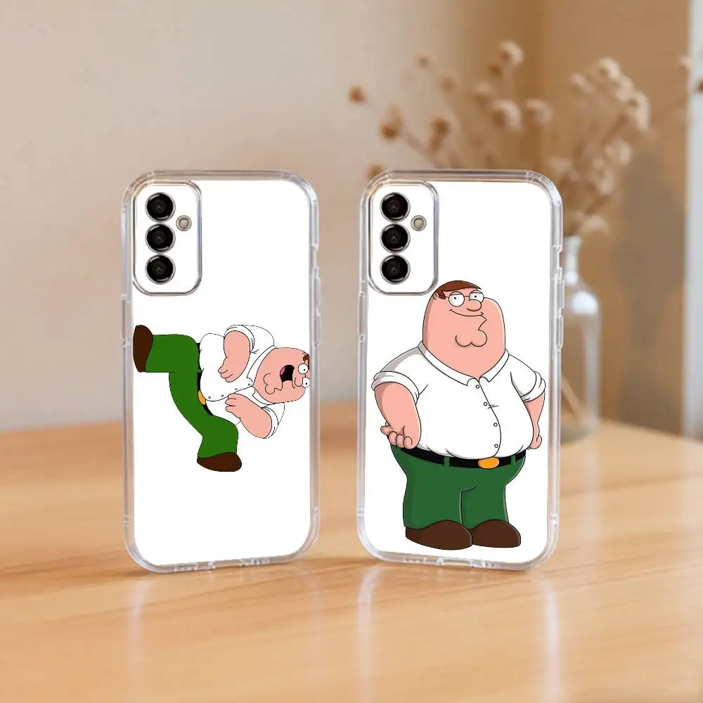 

Cartoon F-Family Funny Guy Phone Case Transparent Silicone Soft For SamsungA10,12,20,21S,30,31,40,50,51,52,70,71