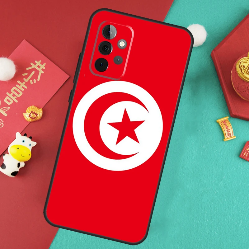 Tunisia Flag Map Case For Samsung Galaxy A34 A54 A14 A15 A25 A35 A55 A53 A33 A13 A52 A32 A12 A51 A71 Cover